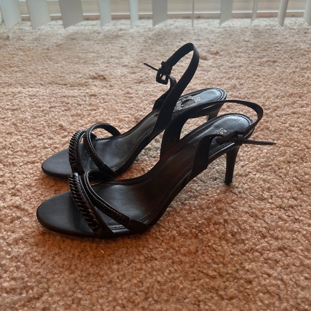 Michael Kors Black Heels with Chain Accent